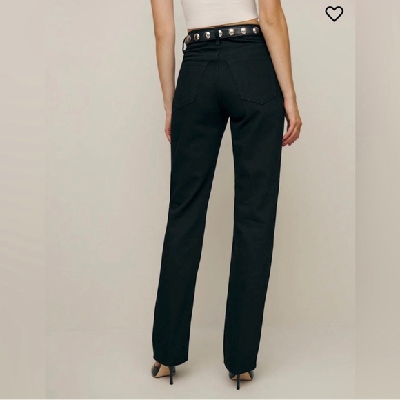 NWT Reformation x Camille Rowe Mid Rise Relaxed Straight Jeans Black 30 - Picture 3 of 13